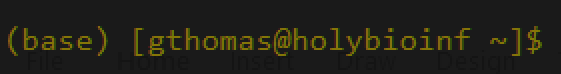 A screenshot of a command prompt with (base) prepended to it