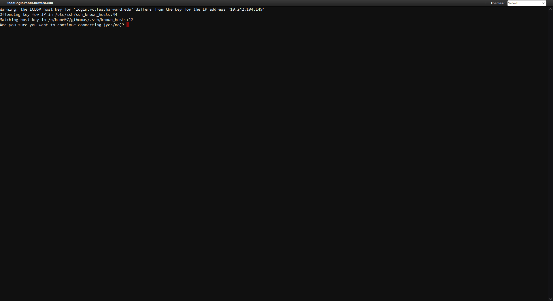VDI terminal host key