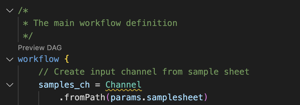 Nextflow preview DAG