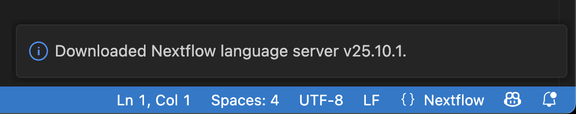 Nextflow language server downloaded
